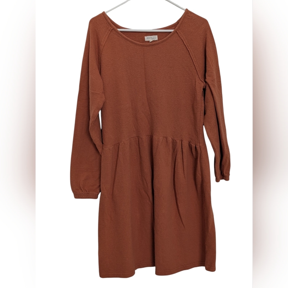 Roolee Burnt Orange Terracotta Nursing Cotton Dress M